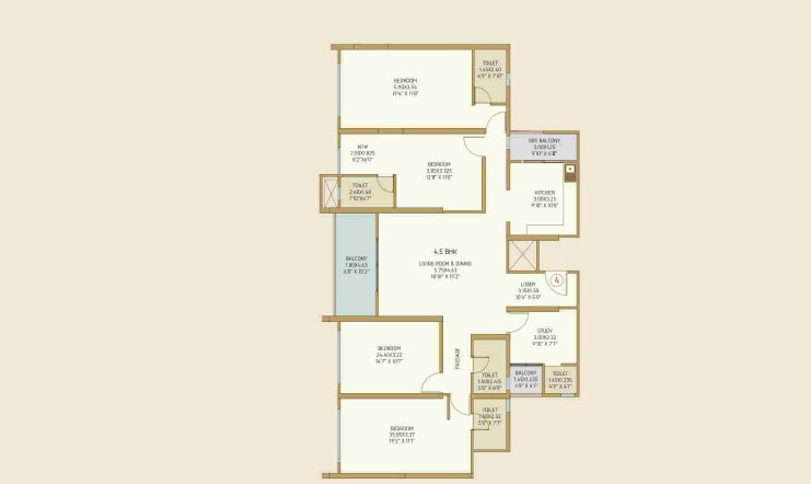 Venkatesh Tresor 4.5 BHK Floor Plan